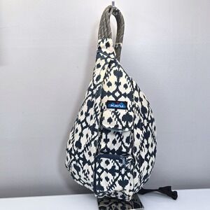 KAVU Rope Sling Bag Crossbody Backpack Large Ikat Canvas Travel Festival Outdoor